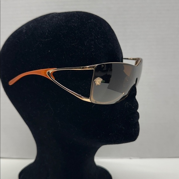 Versace Sunglasses Mod 2048 Vintage Oversized Designer Shield Glasses Orange main image 7